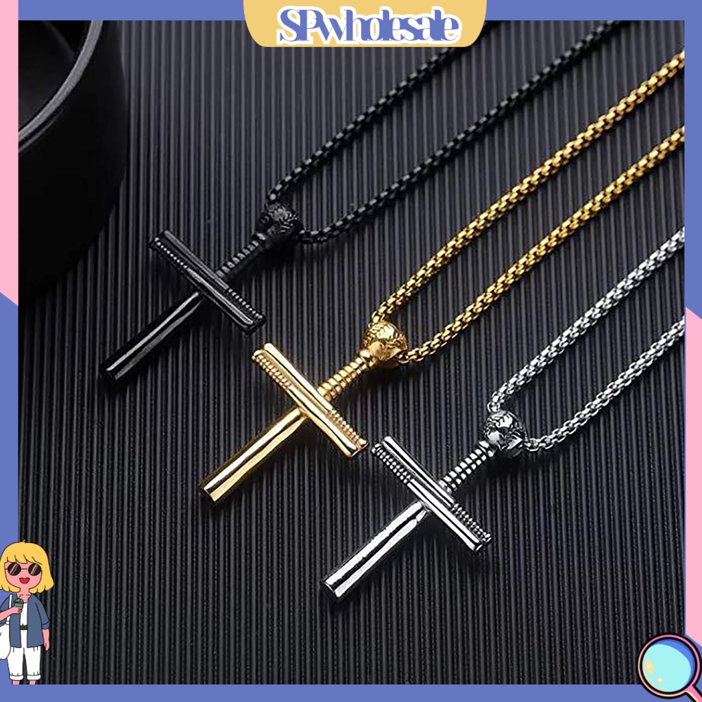 <SPwholesale> Vòng cổ Mặt Thánh Giá Chống Trầy Xước Trọng Lượng Nhẹ Giải Trí Hàng Ngày Cho Nam