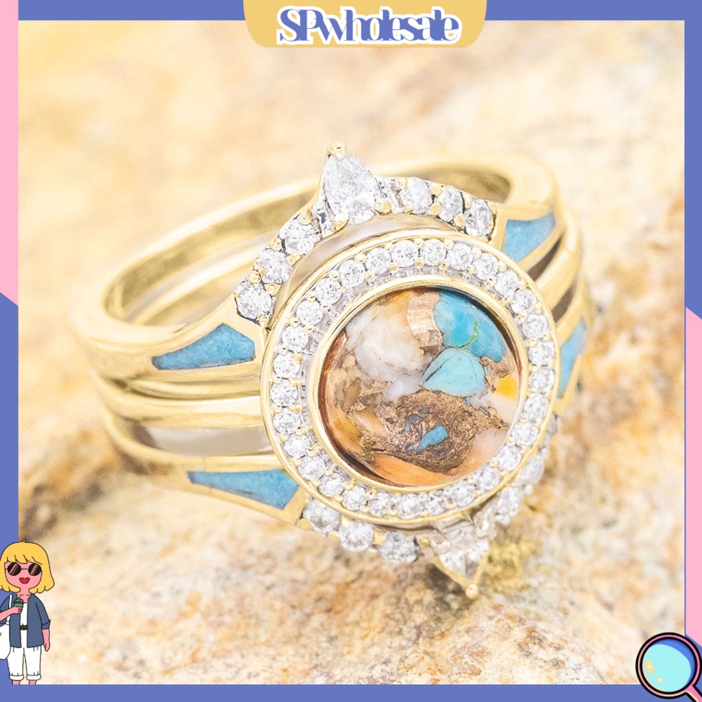 <SPwholesale> Bộ 3 Nhẫn Đính Đá Phong Cách Bohemia Cho Nữ