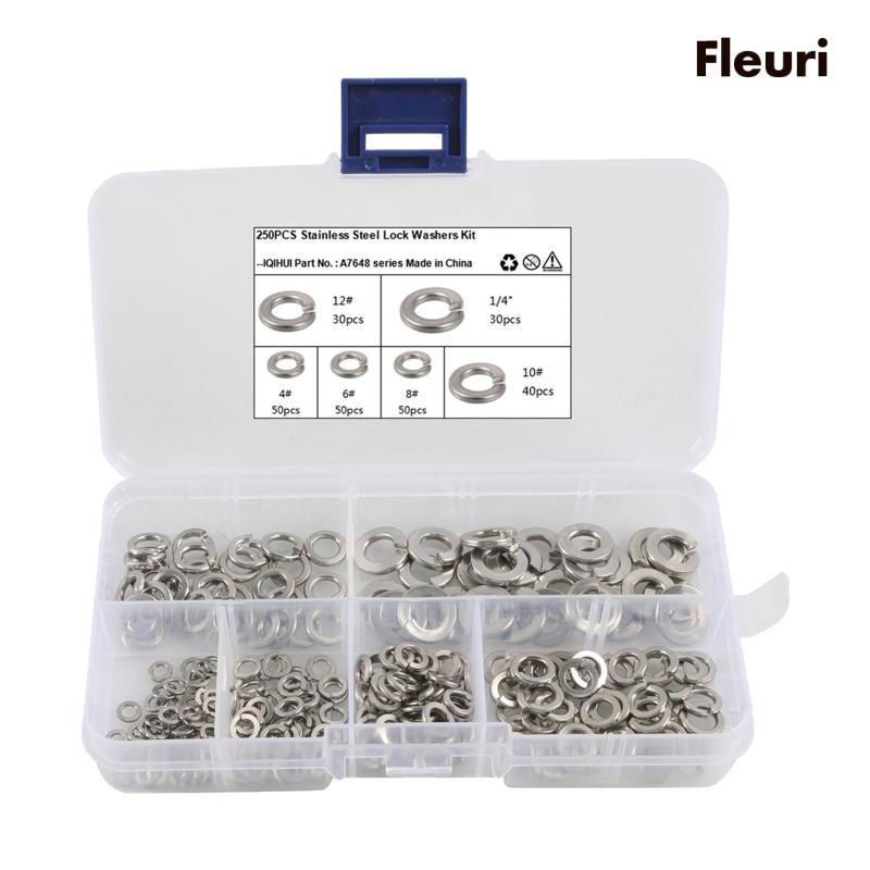 Hộp 250 Vòng Đệm Bằng Thép Không Gỉ 304 Dùng Cho Máy Chiếu DIY