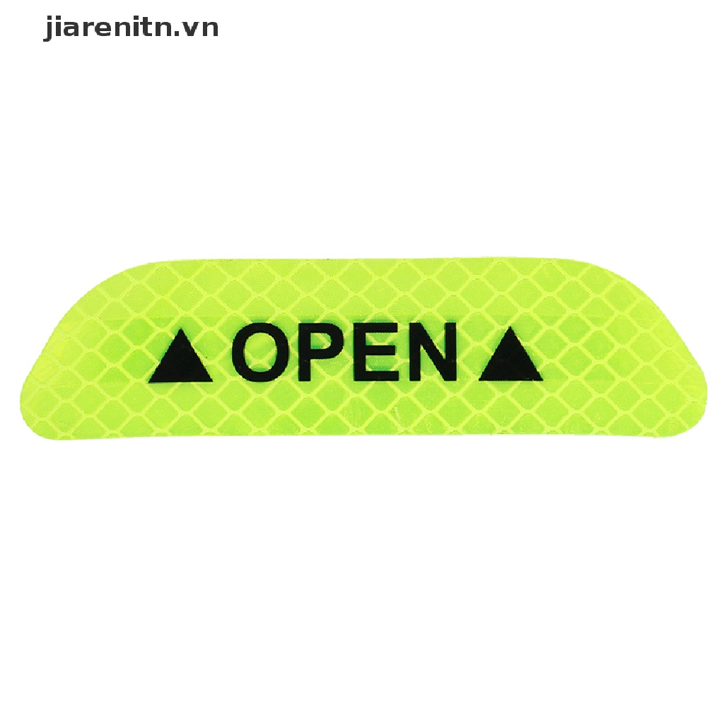Set 4 Miếng Dán Phản Quang Cảnh Báo Mở Cửa Xe Hơi Màu Xanh Lá Cây
