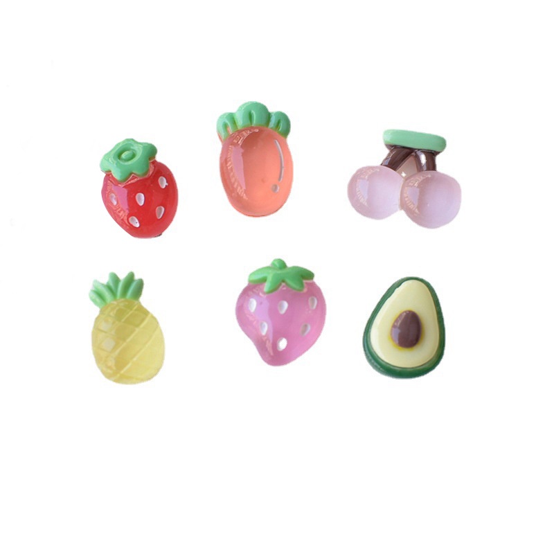 Set 10 Kẹp Tóc Nhựa Trong Suốt Hình Trái Cây Dễ Thương