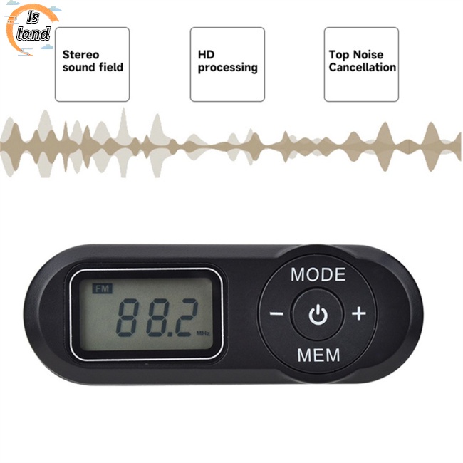 Đài FM Bỏ Túi Có Màn Hình Lcd Và Dây Đeo Cổ Kích Thước 64-108Mhz 3.5mm