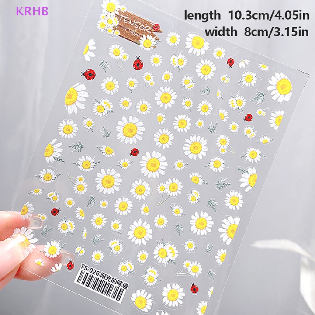 1 Tờ Nhãn Dán Trang Trí Móng Tay Họa Tiết Hoa Hướng Dương Mới