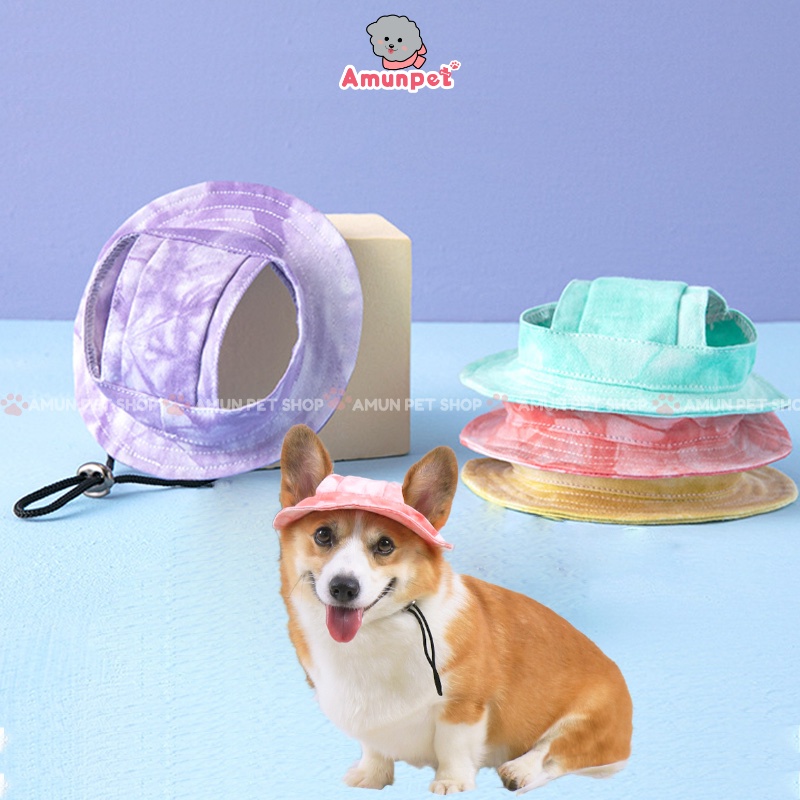 Mũ Nón Tai Bèo Cho Thú Cưng Mũ Vải Đội Cho Chó Mèo Cún Poodle Corgi Nón Mùa Hè Che Nắng Thoáng Khí Giá Rẻ Amun Pet