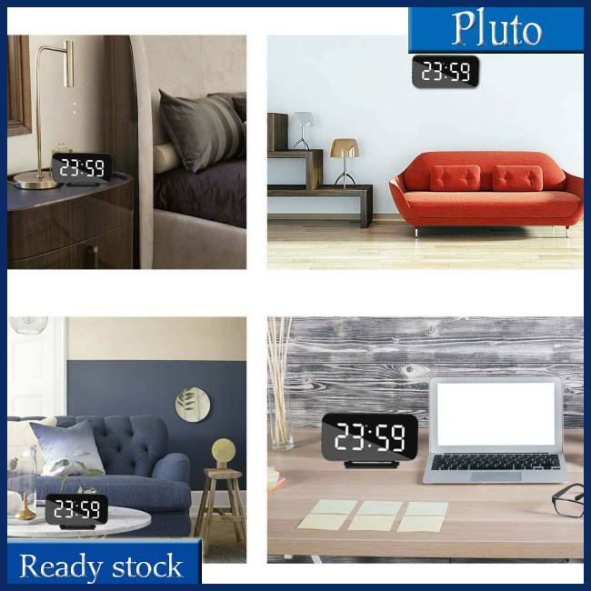 Mới Đồng Hồ Báo Thức Điện Tử 2 Cổng Sạc Usb Có Thể Điều Chỉnh Độ Sáng