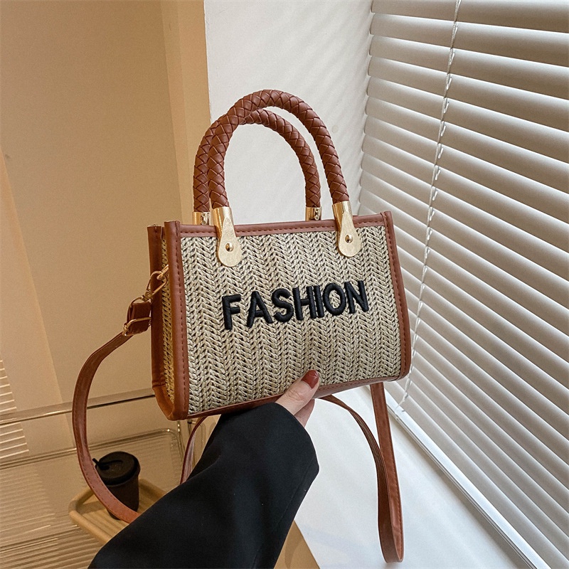 Túi Đeo Chéo Nhỏ Đan Lát In Chữ Phong Cách Hàn Quốc 2023 Cho Nữ