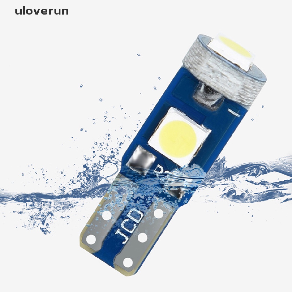 Set 10 Đèn Led T5 W3W W1.2W 3030 Ánh Sáng Trắng Ấm Gắn Bảng Điều Khiển Xe Hơi