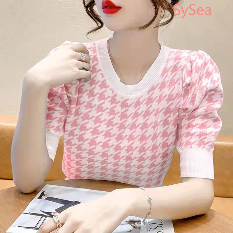 Áo Dệt Kim Cổ Tròn Dáng Rộng Thời Trang Mùa Hè Cho Nữ