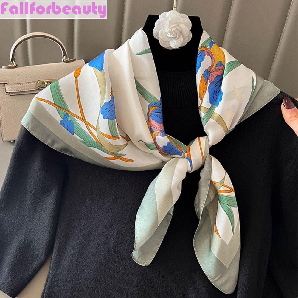 Fallforbeauty Khăn Quàng Cổ Lụa In Hoa Cổ Điển Thời Trang Dành Cho Nữ