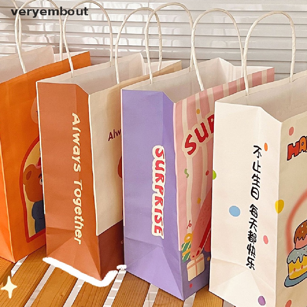 Set 5 Túi Giấy Đựng Quà Họa Tiết Hoạt Hình Dễ Thương