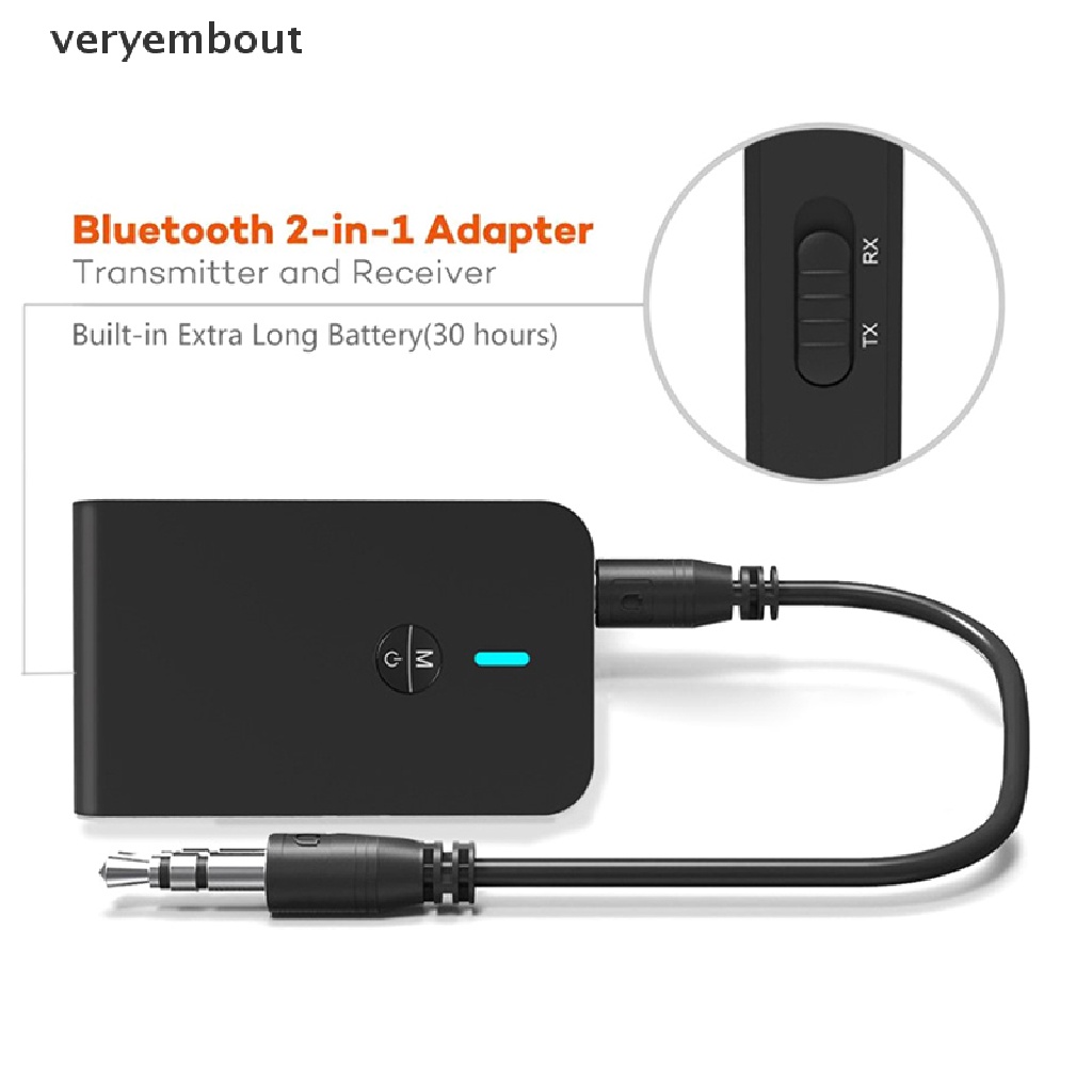 Thiết Bị Truyền Nhận Tín Hiệu Bluetooth 5.0 2 Trong 1 APTX Cho Mp3 Stereo Music 3.5mm AUX n