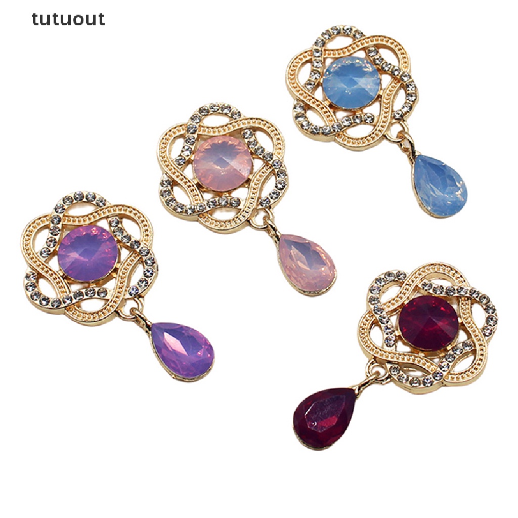 1 Trâm Cài Áo Hình Bông Hoa Bằng Acrylic Mạ Vàng DIY Dành Cho Nữ