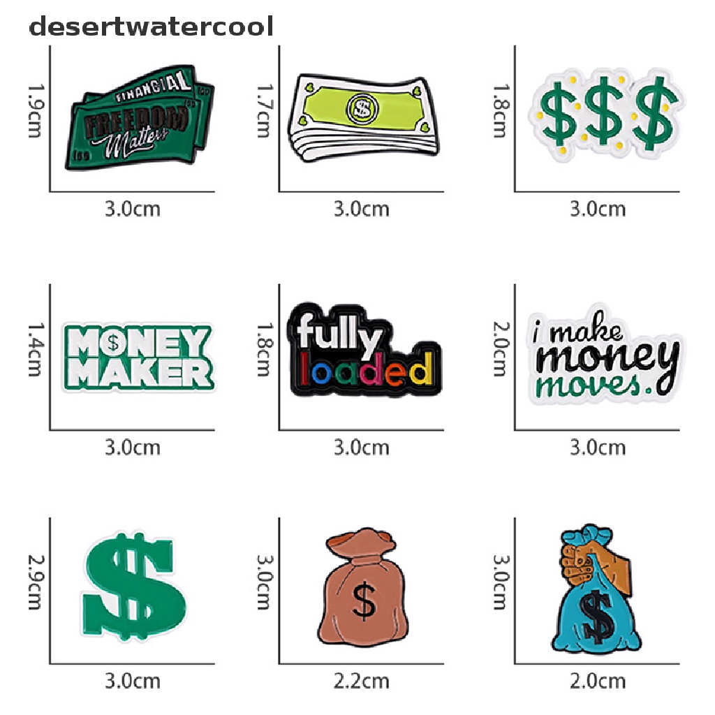 Ghim Cài Áo Hình Túi Tiền Dosh Tráng Men Độc Đáo