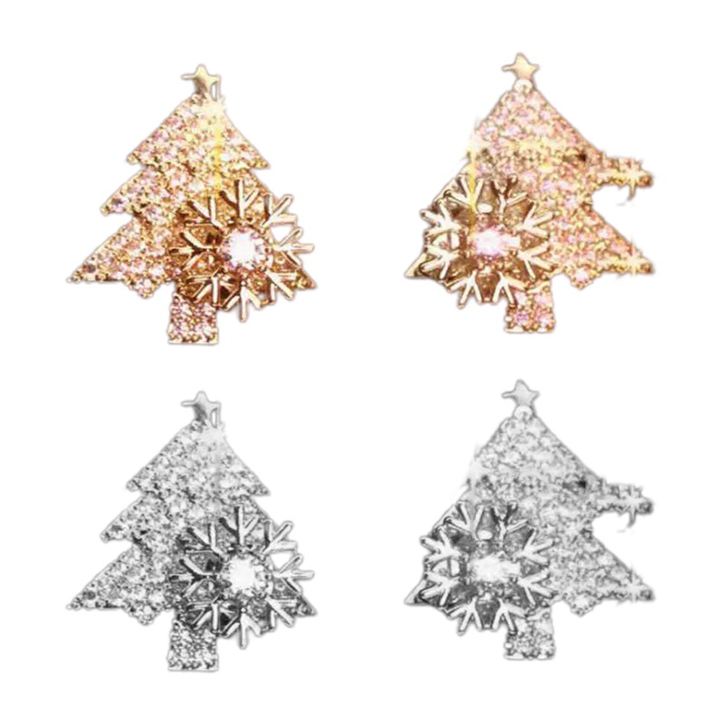 Bông Tai Hình Cây Thông Giáng Sinh Đính Đá Pha Lê Sang Trọng Cho Nữ