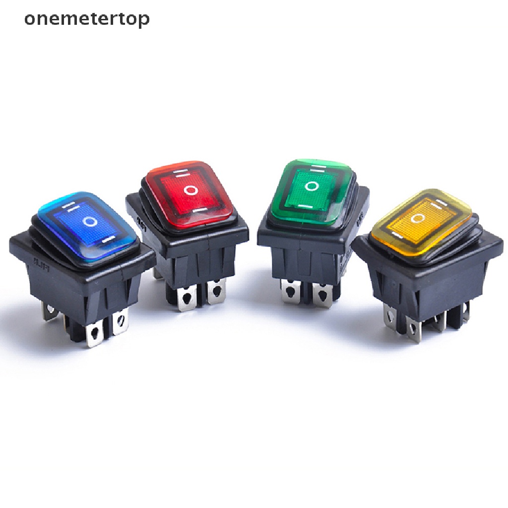 Onemeter Công Tắc Đòn Bẩy 15A 250VAC 30x22 6pin DPDT ON ON ON 12V 220V Có Đèn LED Xanh Lá Đỏ
