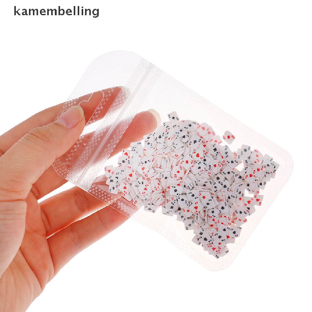 Túi 10g Hạt Đất Sét Polymer Thiết Kế Hình Lá Bài Poker 3D Trang Trí Móng Tay Nghệ Thuật
