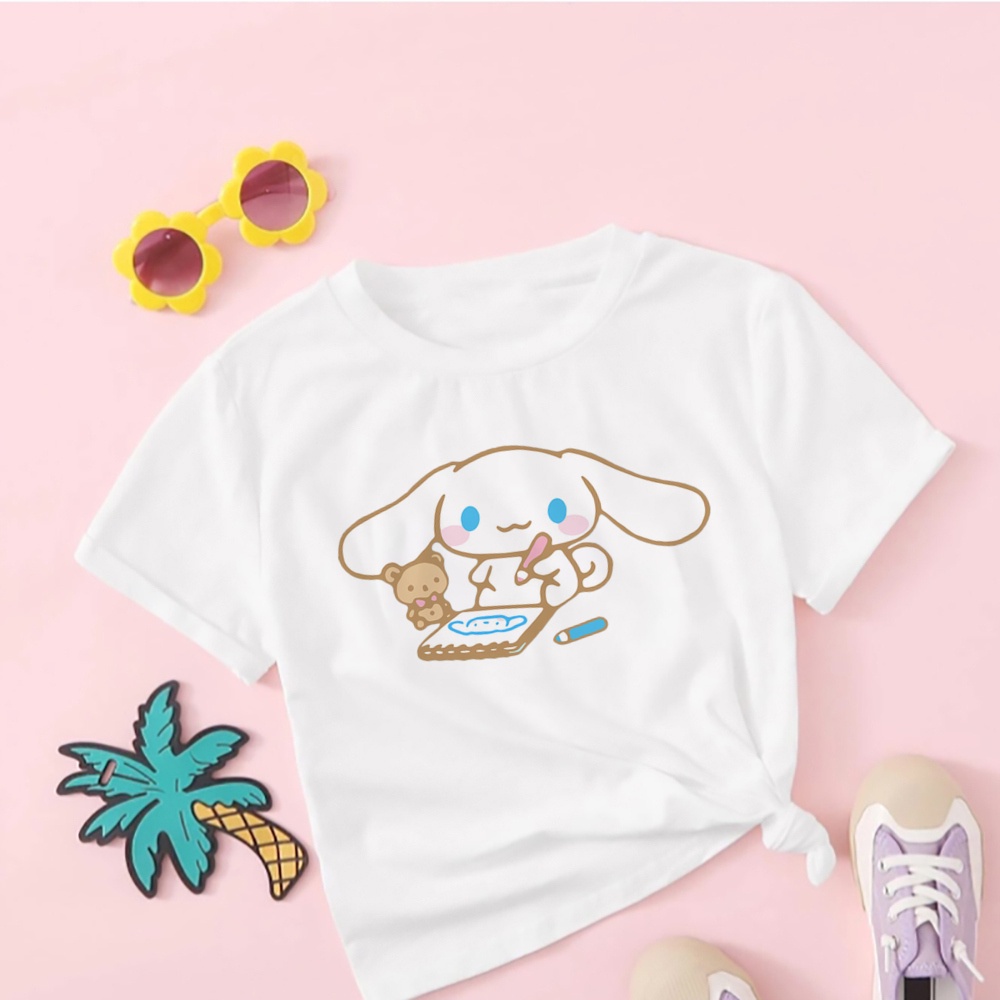 Cinnamoroll In Hình Thời Trang Trẻ Em Áo Thun Bé Gái Kawaii Cinnamoroll Hoạt Hình Áo