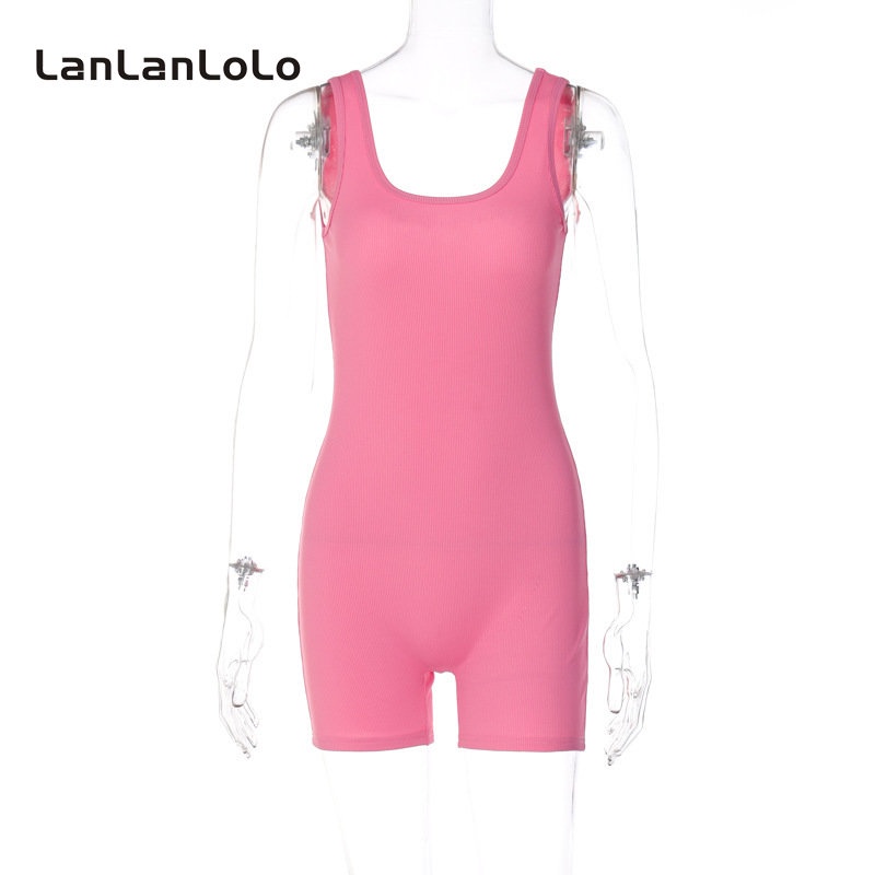 Jumpsuit Thể Thao Sát Nách Cổ Chữ U Màu Trơn Thời Trang 2023
