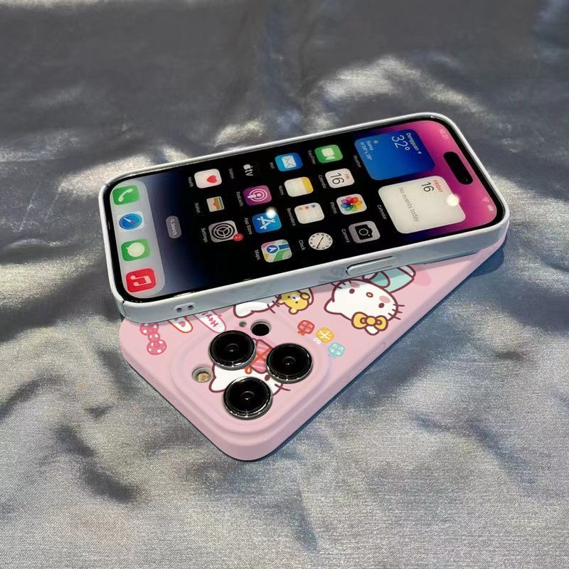 Ốp Điện Thoại Cứng Họa Tiết Hoạt Hình Mèo Kitty Dễ Thương Cho iPhone1311 14pro / max8p xsmax Apple 12 X7N7