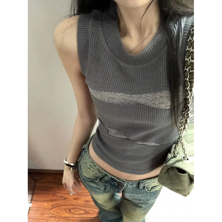 [F &amp; X] Áo Hai Dây Dáng Ngắn Ôm Sát Nách Kiểu Cách Nóng Bỏng Mùa Hè Cho Nữ