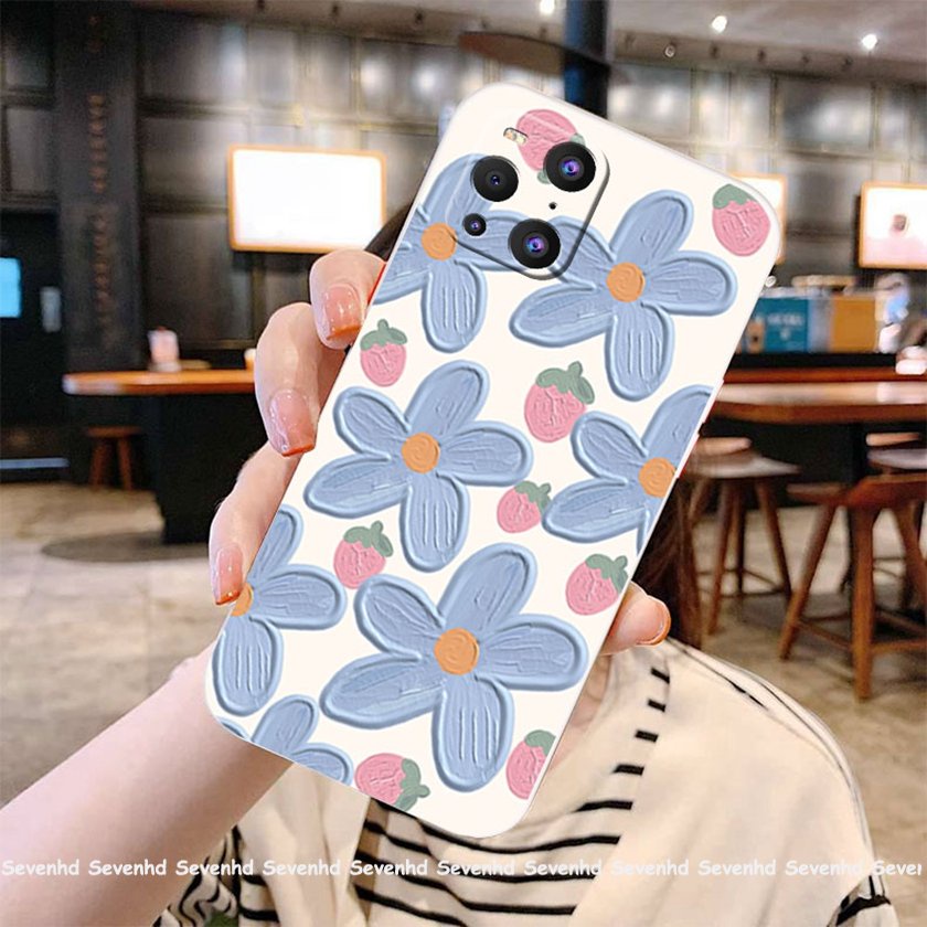 Ốp Điện Thoại Silicone Mềm Tranh Sơn Dầu Hình Hoa Cho iPhone 14 13 12 11 Pro Max SE2020 X XR Xs Max 7 8 Plus