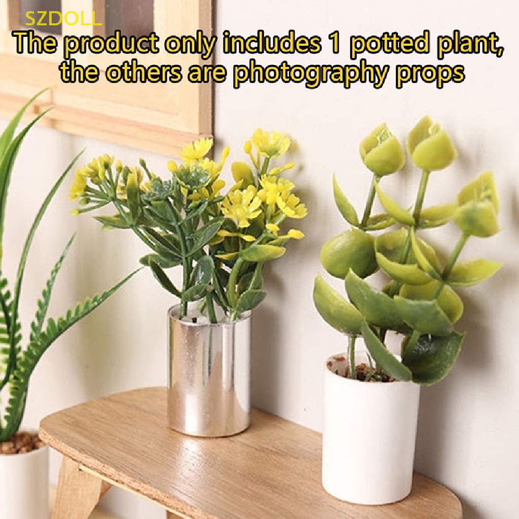 Mô Hình Chậu Cây Mini Tỉ Lệ 1: 12 Dùng Trang Trí Nhà Búp Bê