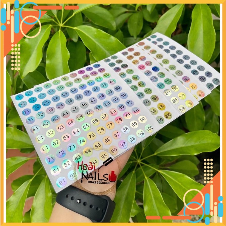 Miếng dán số thứ tự - Shop Hoài Nail