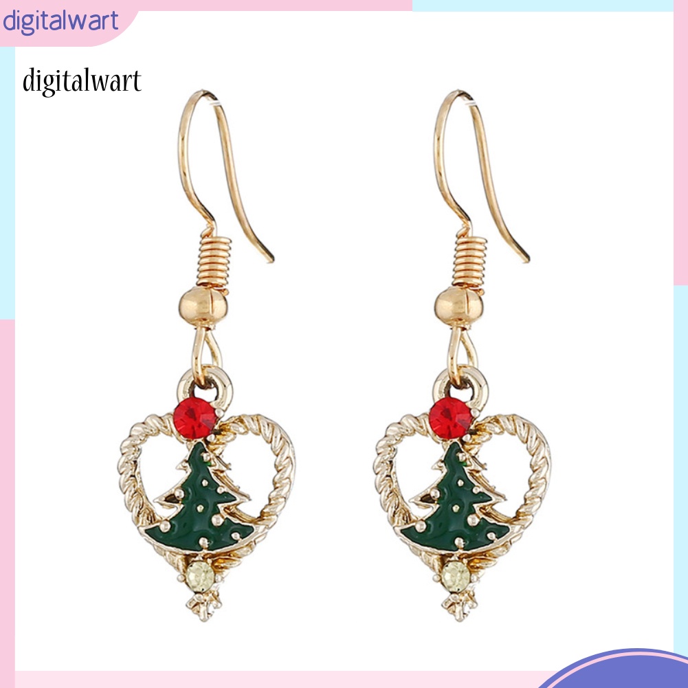 Kỹ Thuật Số| Bông Tai HợP Kim HìNh Cây Thông ĐíNh Đá Xinh XắN