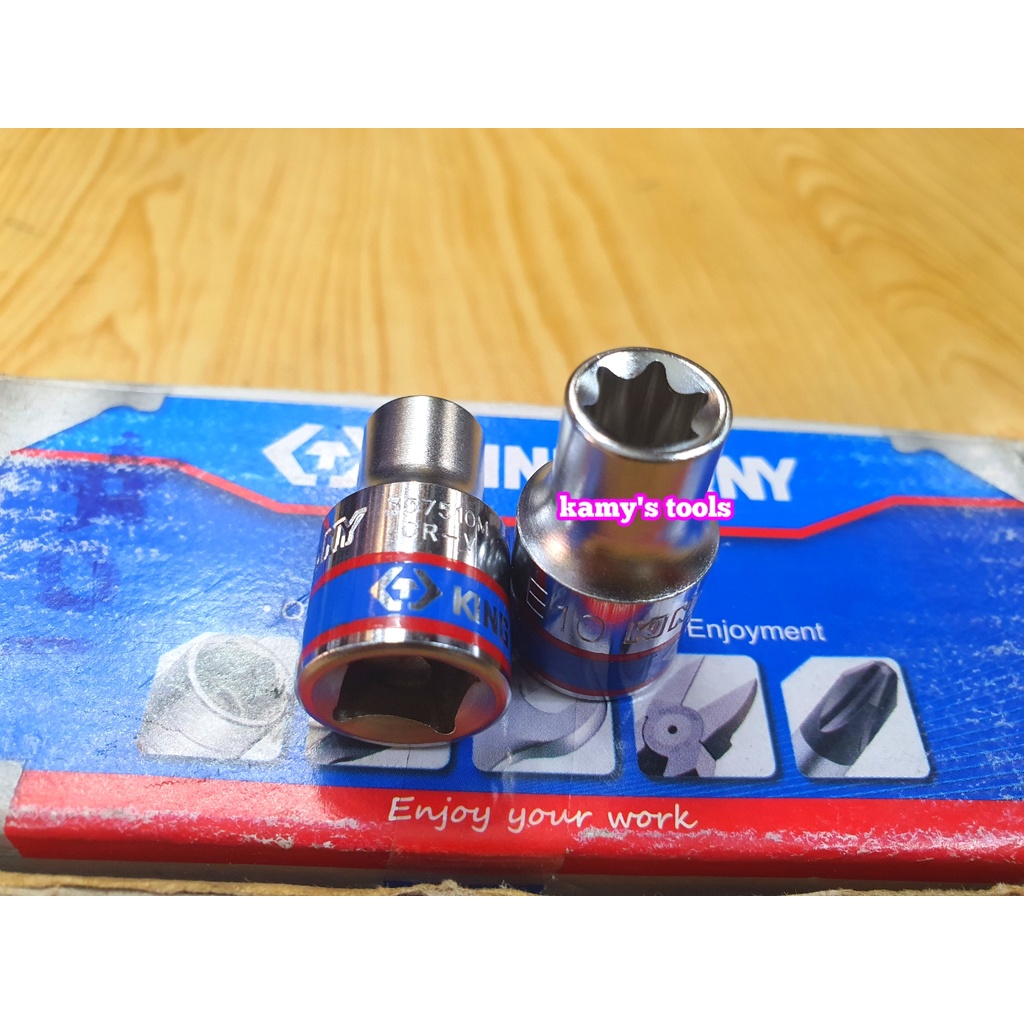 Đầu tuýp khẩu E 3/8 inch Kingtony E8 E10 E12 E14 E16 E18 337508M 337510M 337512M 337514M 337516M 337518M