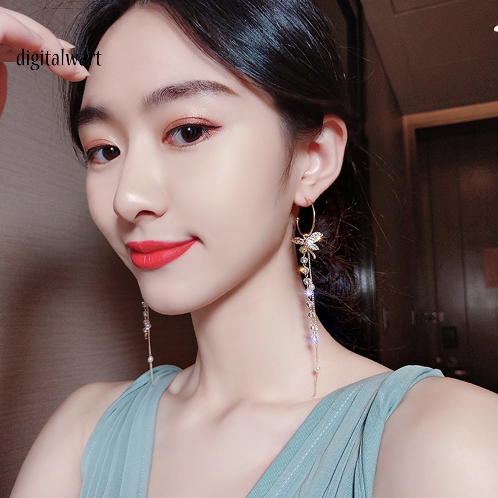 Kỹ Thuật Số| 1 Đôi Bông Tai Hình Bướm Đính Đá Lấp Lánh Dành Cho Nữ