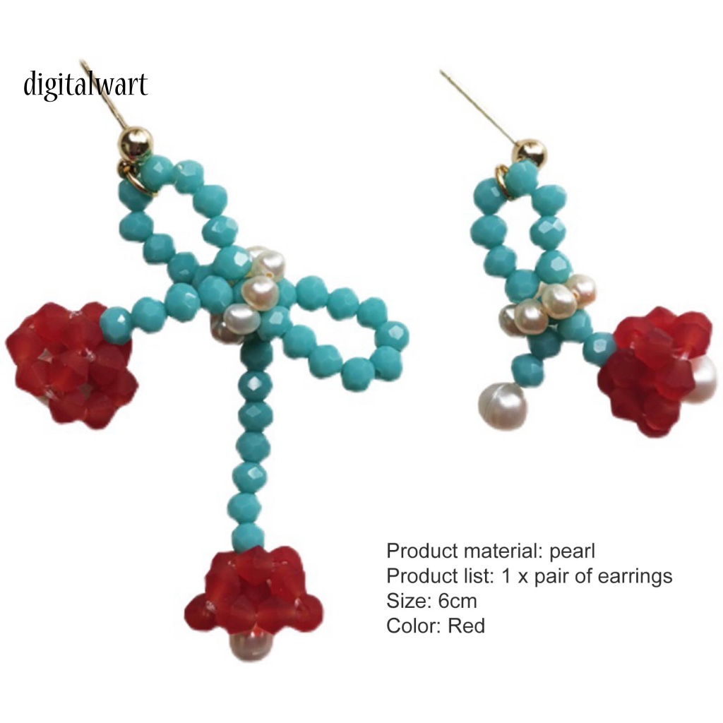 Kỹ Thuật Số| Bông Tai Chuỗi Hạt Ngọc Trai Phối Hoa Thanh Lịch Cho Nữ