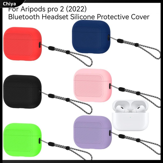 Vỏ Bảo Vệ Hộp Sạc Tai Nghe A Tripod Aripods Pro 2 Bằng Silicon Mềm Họa Tiết Lượn Sóng Màu Trơn Chống Bụi