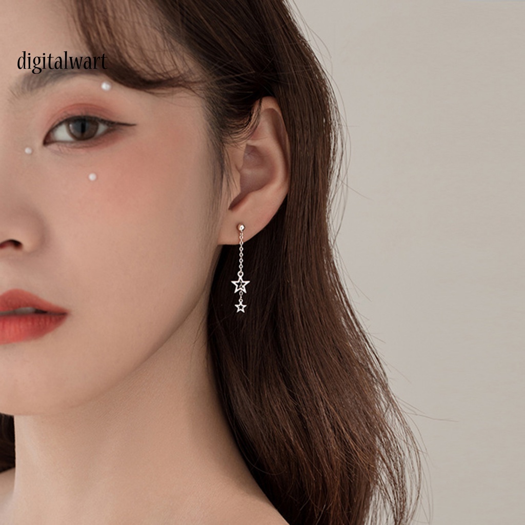 Kỹ Thuật Số| 1 Đôi Bông Tai Dáng Dài Mặt Ngôi Sao Phối Tua Rua Màu Sắc Ngọt Ngào Thời Trang