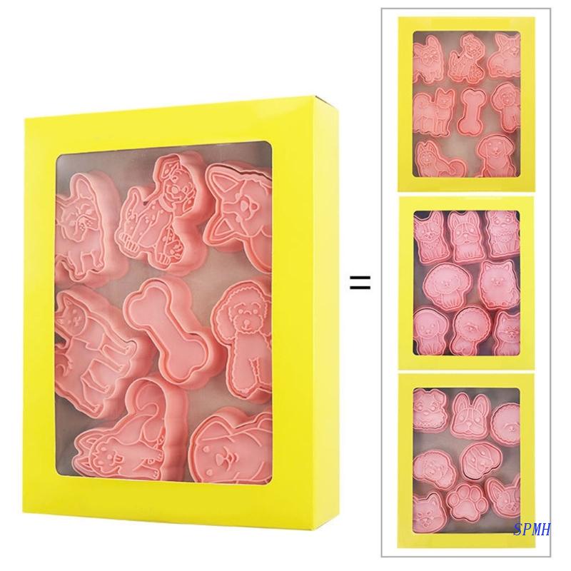 Set 24 Khuôn Nhấn Tạo Hình Trang Trí Bánh Tiện Lợi
