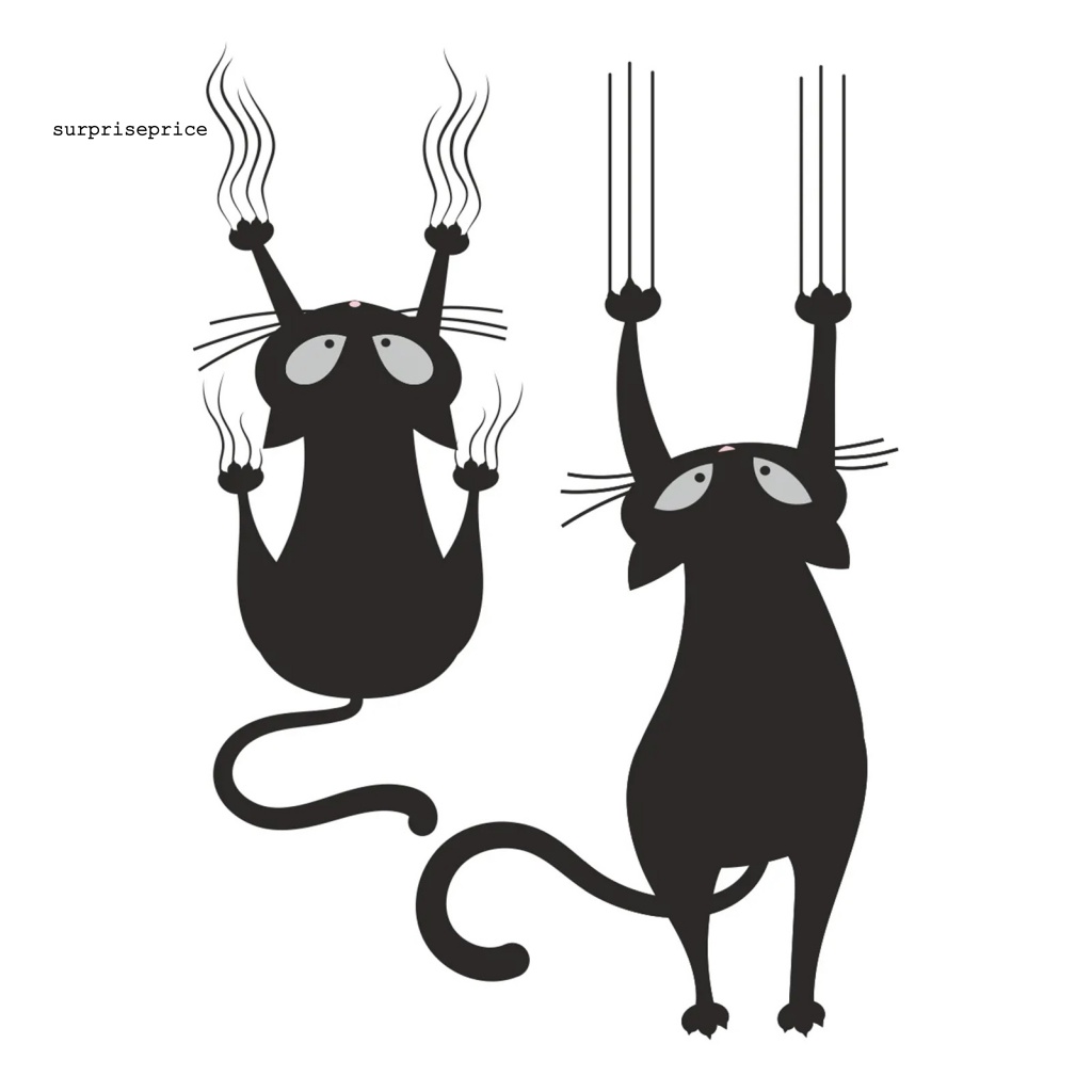 Decal dán tường Bằng PVC Không Phai Họa Tiết Mèo SPA Trang Trí Nhà Cửa