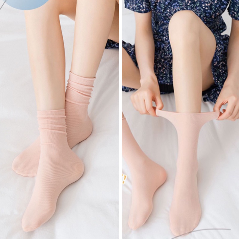 Vớ Dài Mỏng Màu Trơn Thoáng Khí Thoải Mái Thời Trang Mùa Hè Cho Nữ