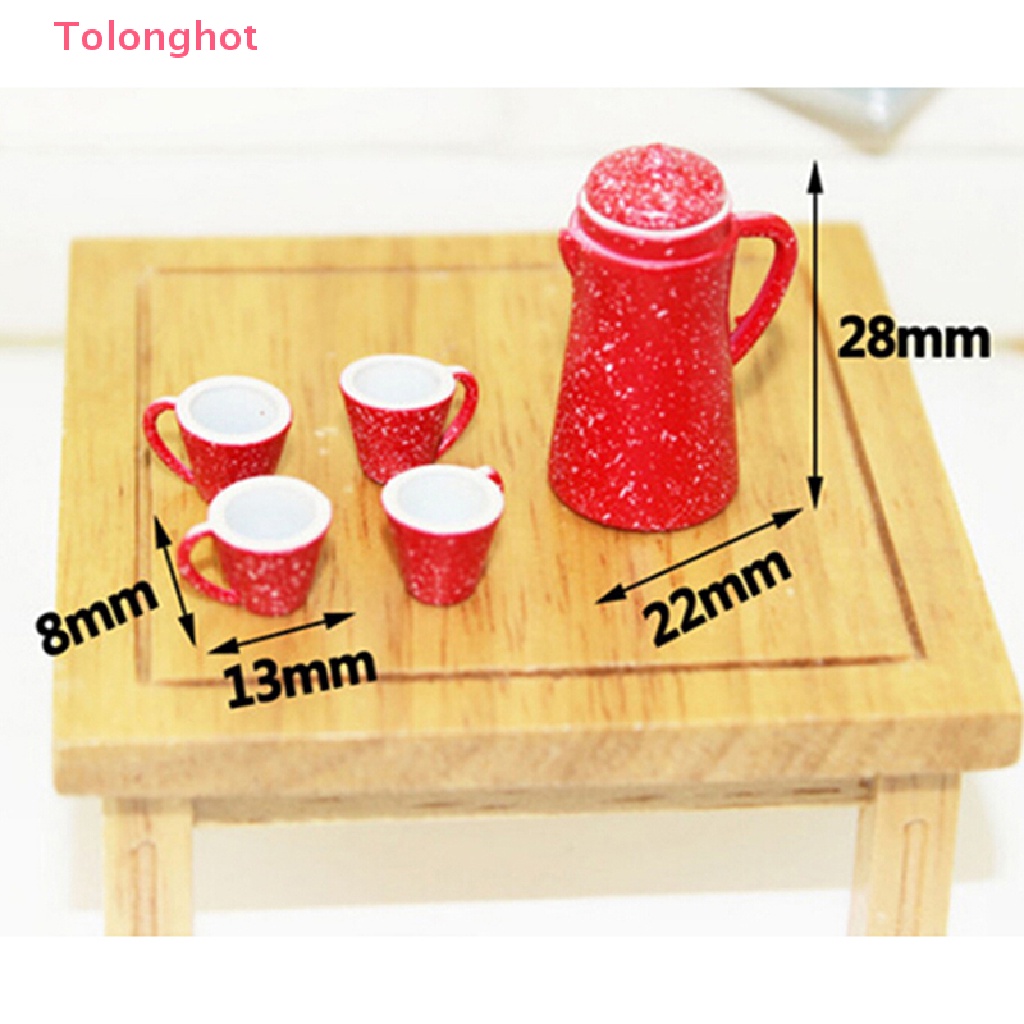 Set 5 Ấm Trà Mini Tỉ Lệ 1: 12 Dùng Trang Trí Nhà Búp Bê