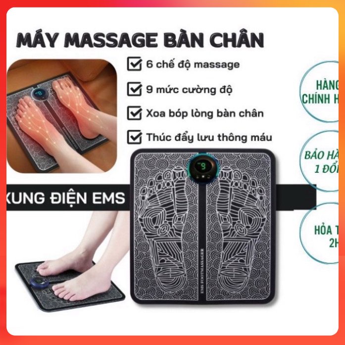 🔶 Máy Massage Chân EMS Giúp Lưu Thông Khí Huyết, Thảm massage chân trị liệu đau mỏi bằng xung điện bảo hành 1 đổi 1