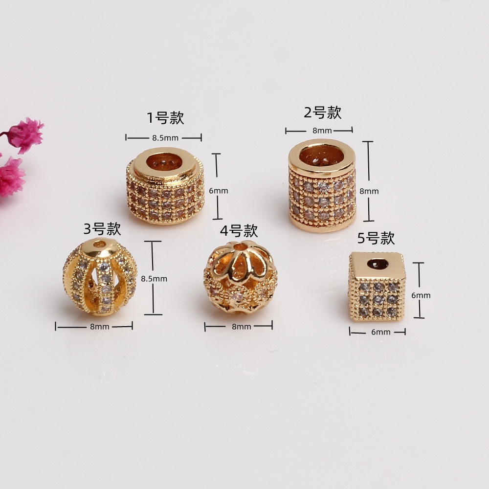 Set 5 Hạt Đá Zircon Hình Chữ Nhật Nhiều Màu Sắc 14k Dùng Làm Trang Sức diy