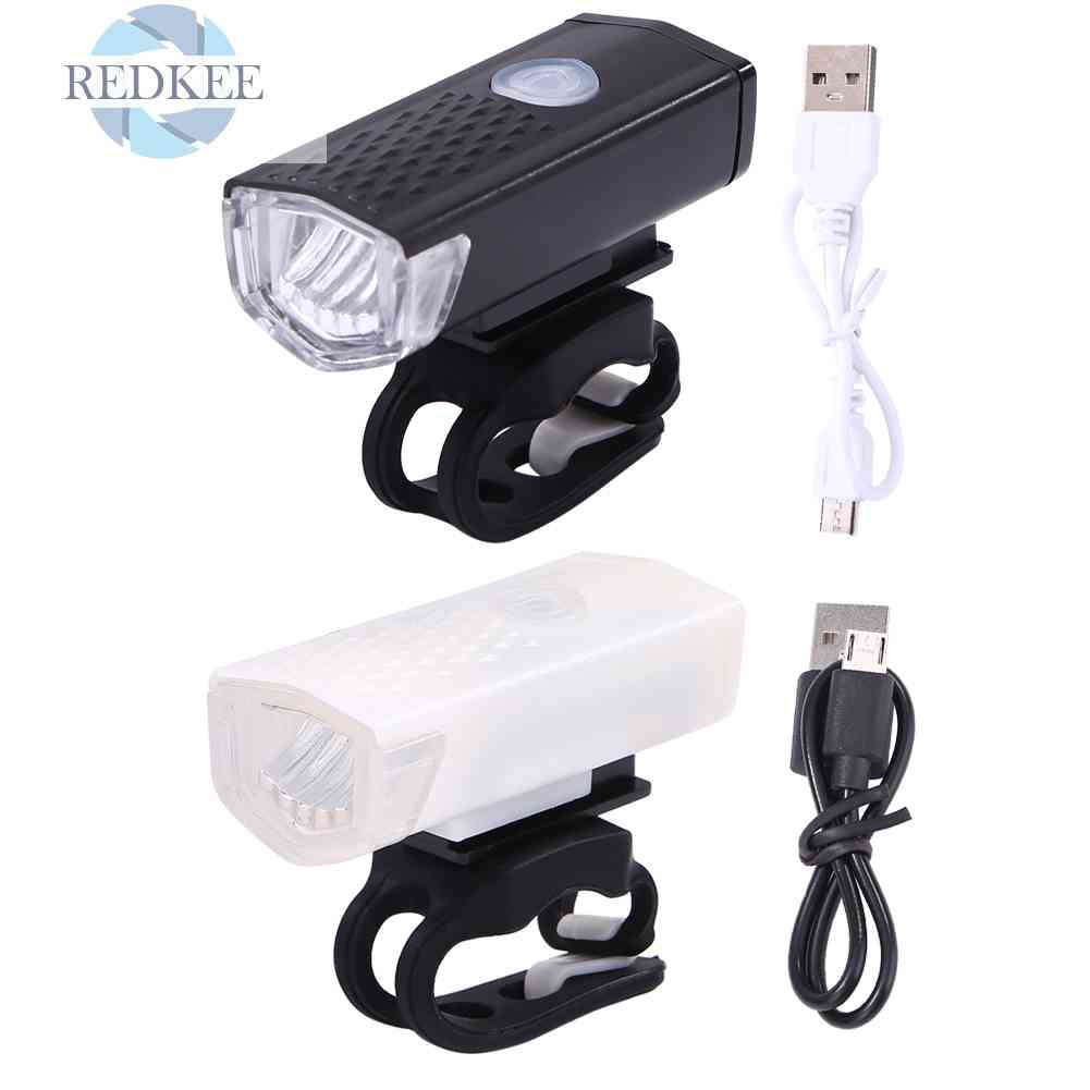 Đèn LED 3 Chế Độ Sáng Trắng / Đen Công Suất Cao Kèm Sạc USB Tiện Dụng Cho Xe Đạp