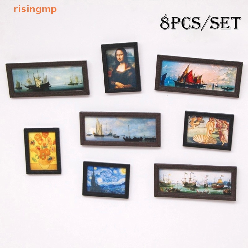 Set 8 Tranh Sơn Dầu 1: 12 Dùng Để Trang Trí Nhà Búp Bê