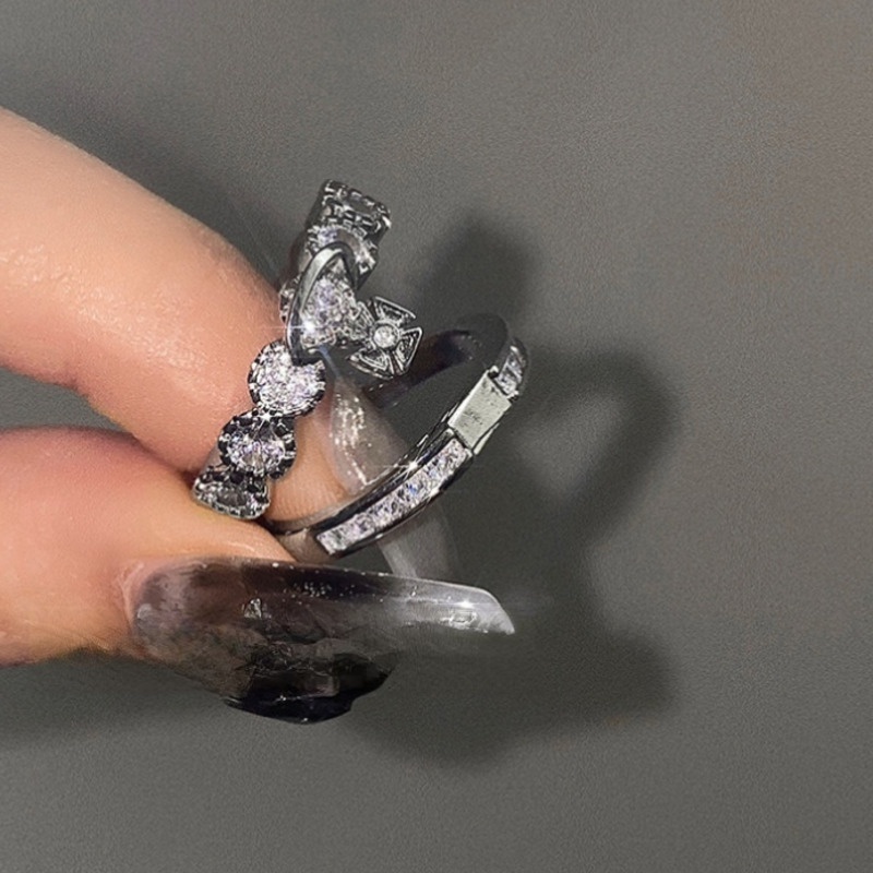 Nhẫn Đính Đá Zircon Có Thể Tháo Rời Thời Trang Sang Trọng