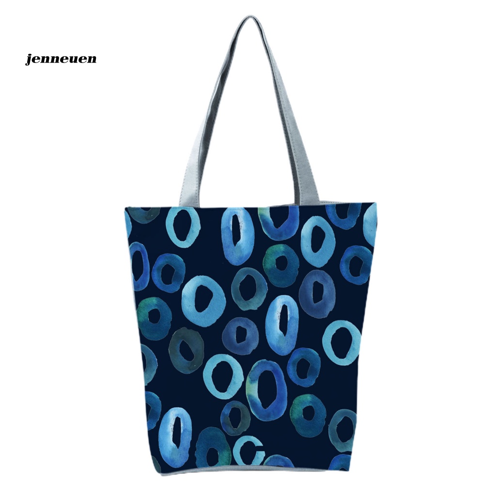 Túi Du Lịch Đeo Vai Sức Chứa Lớn In Họa Tiết Sứa Biển Màu Sắc Tươi Sáng Có Khóa Kéo Thời Trang