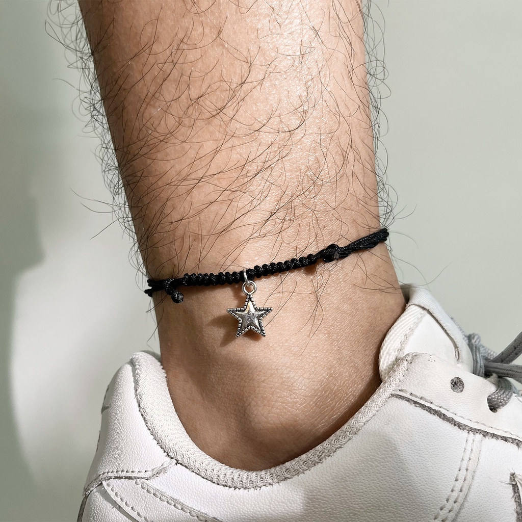 Lắc Chân Bằng Hợp Kim Thép Hình Ngôi Sao Năm Cánh Có Thể Điều Chỉnh Kích Thước Thời Trang Cho Nam