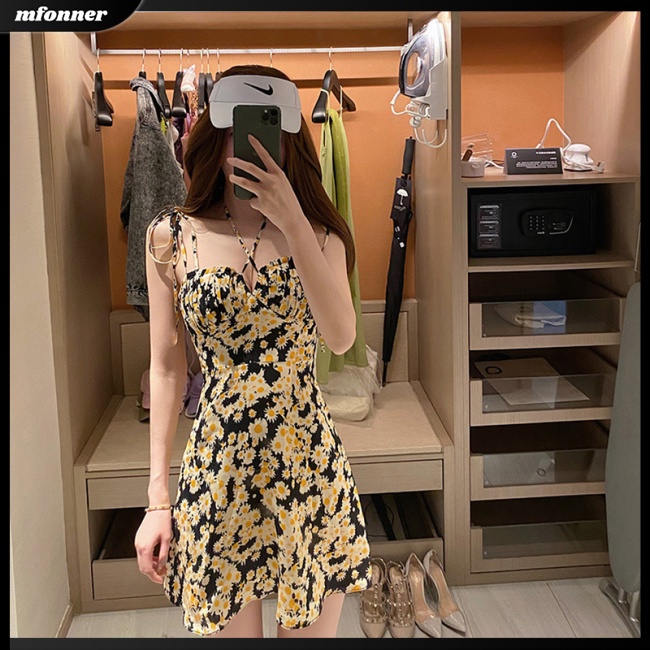 Đầm Voan Hoa Hai Dây Dáng Chữ A Xinh Xắn Dành Cho Nữ