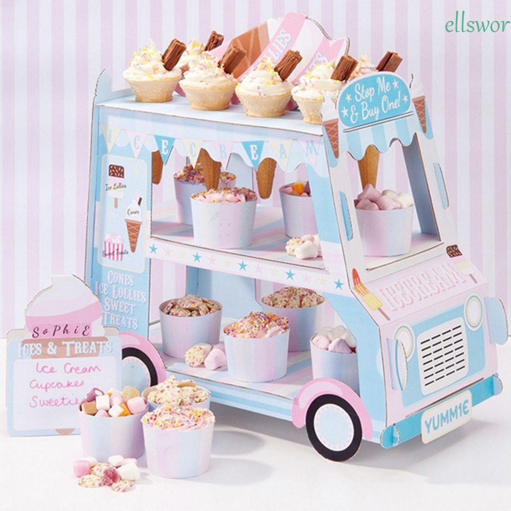 Giá Đỡ Trưng Bày Bánh Cupcake Hình Xe Hơi Gấp Gọn Độc Đáo Trang Trí Tiệc DIY