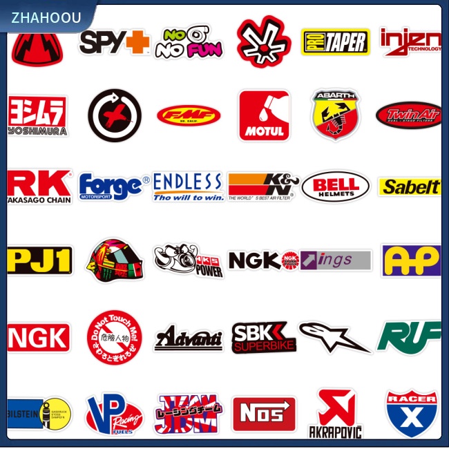 ☃Nhà Cửa☃ Bộ 100 Miếng Dán Trang Trí Xe Hơi / Mô Tô In Logo Graffiti Dễ Tháo Rời