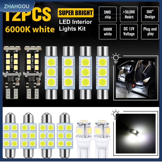 ☃Nhà Cửa☃ Set 12 Bóng Đèn Led T10 T15 6000k 360 Độ Cho Xe Hơi