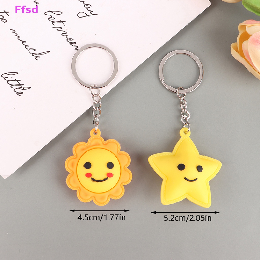 {Ffsd} Móc Khóa Hình Ngôi Sao Mặt Trời Mặt Trăng Lãng Mạn Dễ Thương Làm Quà Tặng