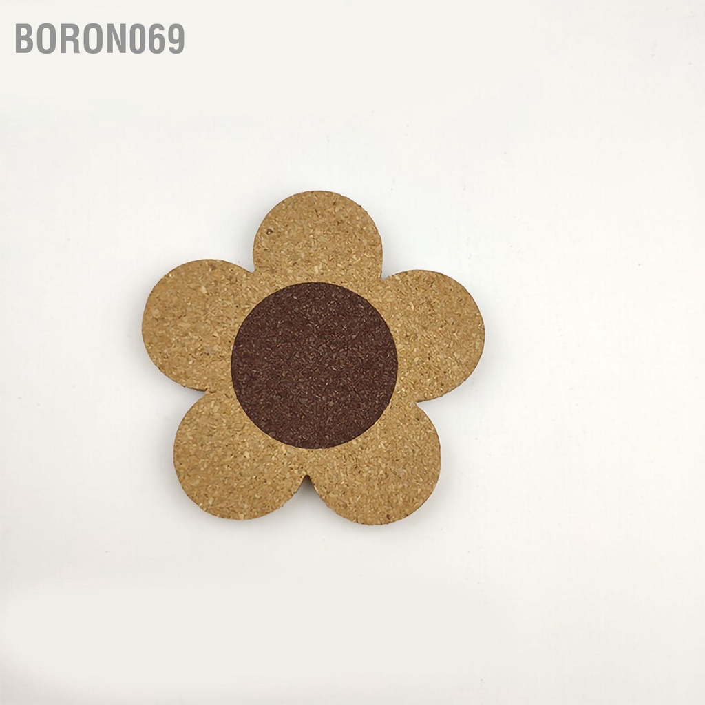 Boron069 Hoa Gỗ Coaster Phong Cách Bắc Âu Hình Nút Chai Nhiệt Nhà Bếp Thảm Bàn Ăn